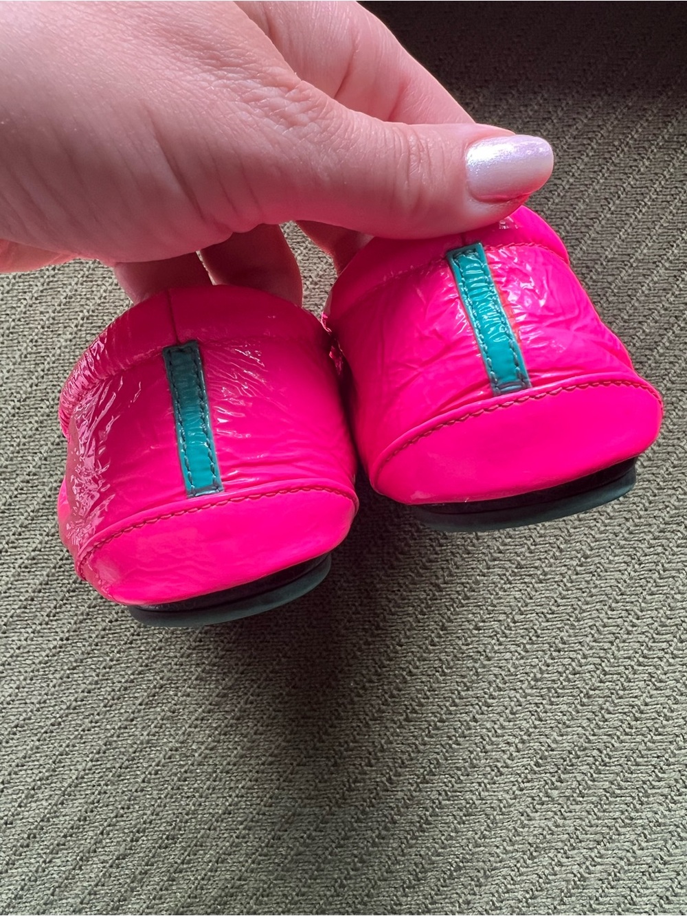 Tieks Women's Patent Ballet Flats in Hot Pink - Picture 4 of 5